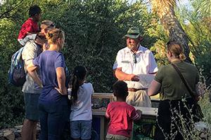 Docent interpreting to family